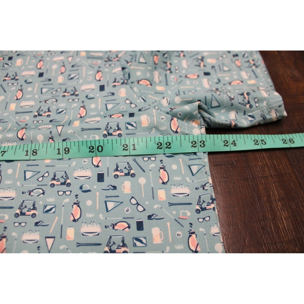 Southern Tide Golf Polo Shirt Mens Large Blue Graphic Print Performance Stretch - Picture 4 of 8